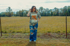 Underground Original Design: Camo Electric Rodeo, Western Boxy Cotton T-Shirt