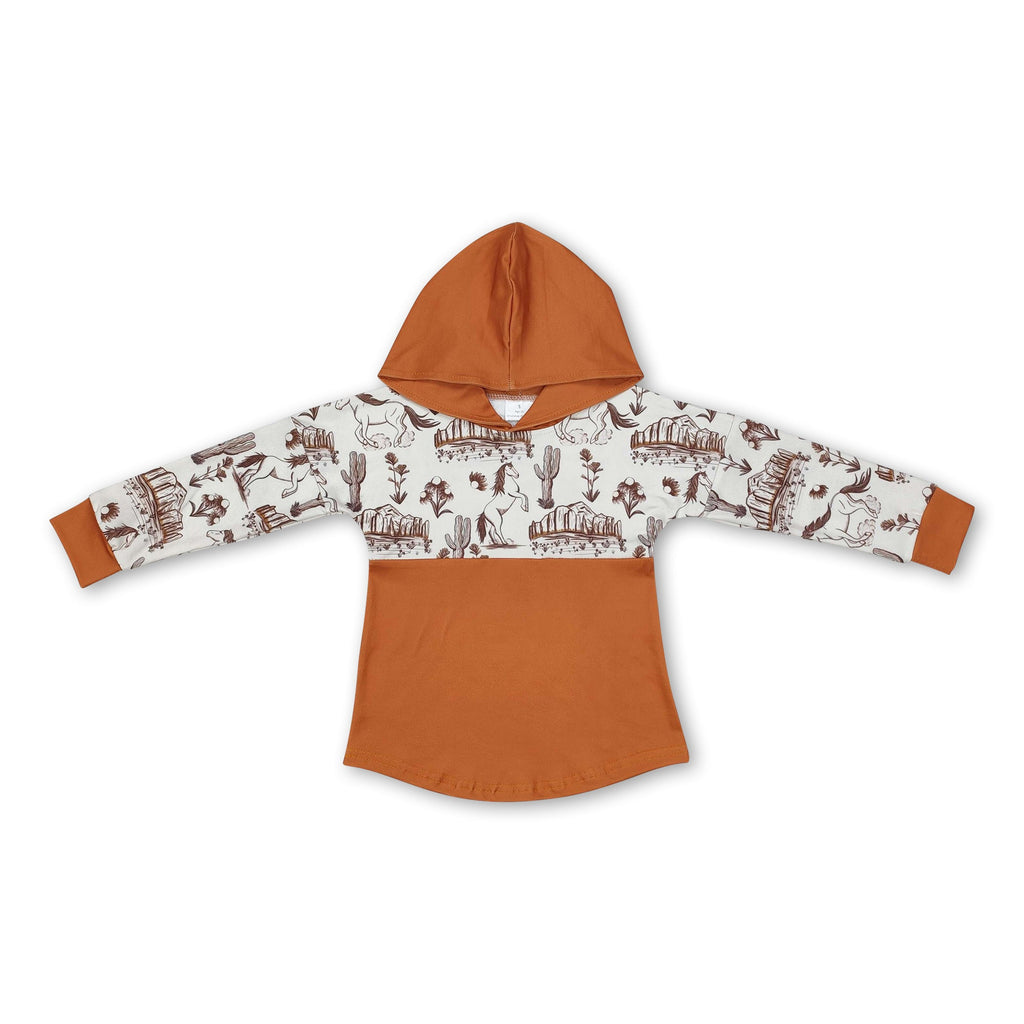 Horse cactus western kids boys hoodie