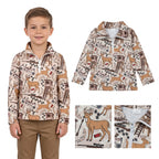 Long sleeves deer kids boys zipper pullover