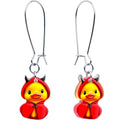 Hot Litle Devil Duck Dangle Earrings by Onyx O