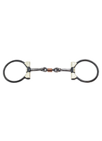 "California" Dogbone Roller Sweet Iron Dee Snaffle Bit w/Copper Inlay