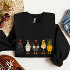 Christmas Chickens, Chicken Lovers, Santa, Farm Life Holiday Edition Collection Sweatshirt