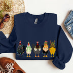 Christmas Chickens, Chicken Lovers, Santa, Farm Life Holiday Edition Collection Sweatshirt