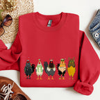 Christmas Chickens, Chicken Lovers, Santa, Farm Life Holiday Edition Collection Sweatshirt