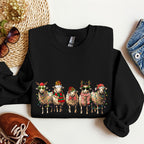 Christmas Sheep Lovers Santa Farm Life Holiday Farm Scene Cozy Family Vibe Sweatshirt