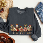 Christmas Sheep Lovers Santa Farm Life Holiday Farm Scene Cozy Family Vibe Sweatshirt