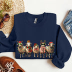 Christmas Sheep Lovers Santa Farm Life Holiday Farm Scene Cozy Family Vibe Sweatshirt
