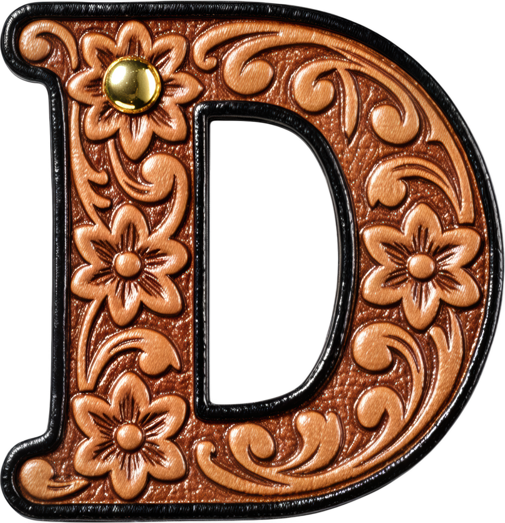 Baha Ranch Monogrammed Initial Western Leather Look Saddle Longhorn Cowboy Cowgirl Kitchen Dish Towels Made in America