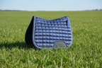 Blue Horse Saddle Pad  for Jumping with Ear Bonnet, Bell Boot