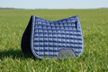 Blue Horse Saddle Pad  for Jumping with Ear Bonnet, Bell Boot