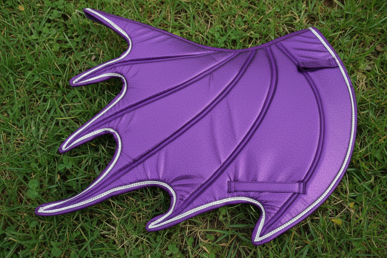Purple Horse Dragon Saddle Pad, Ear Bonnet & Horse Boot Set