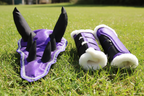Purple Horse Dragon Saddle Pad, Ear Bonnet & Horse Boot Set
