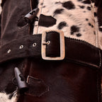 Women's Western Style Cowhide Leather Long Trench Coat