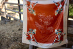 Poppy Cowgirl Large 100% Mulberry Silk 35x35: Wild Rag Western Red Scarf