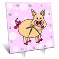 Desk Clock - Pink Piggy Design – Happy Girl Pig Designs Farm Animals