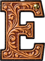 Baha Ranch Monogrammed Initial Western Leather Look Saddle Longhorn Cowboy Cowgirl Kitchen Dish Towels Made in America
