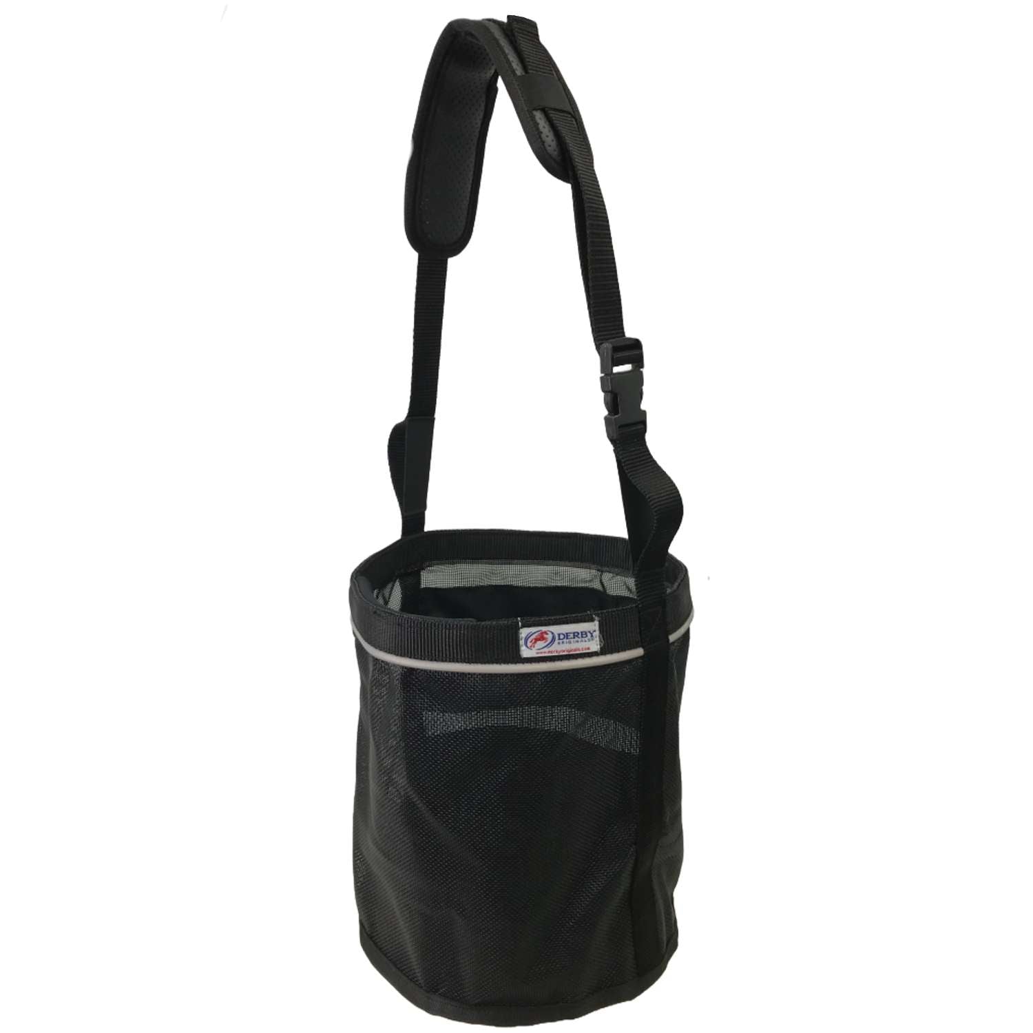 Derby Originals Heavy Duty PVC Mesh Reflective Feed Bag With Extra Comfort Noseband Padding No Spill Flap Design