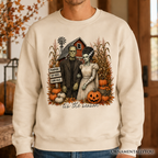 Frankenstein Couple Pumpkin Patch Sweatshirt, Vintage Halloween Fall Festival Sweater