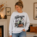 Lady Frankenstein Sweatshirt, Vintage Gothic Beautifully Undead Halloween Sweater