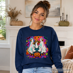 Trick or Treat Geese Sweatshirt, Colorful Halloween Ghost Costume Sweater