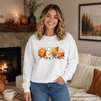 Cute Fall Characters Sweatshirt, Pumpkin Ghost Leaf Pie Autumn Sweater