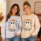 Coquette Ghost Sweatshirt, Cute Halloween Sweater for Girly Ghouls