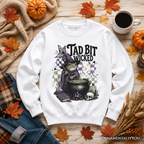 Tad Bit Wicked Frog Witch Sweatshirt, Spooky Halloween Cauldron Sweater