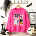 Spooky Season Ghost Skeleton Cat Sweatshirt, Colorful Halloween Costume Sweater