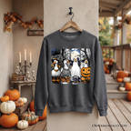 Halloween Goose in Costume Sweatshirt, Spooky Fall Geese Sweater for Bird Enjoyers