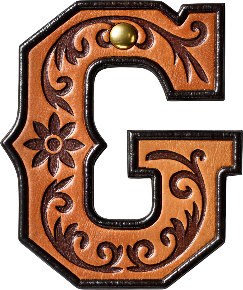 Baha Ranch Monogrammed Initial Western Leather Look Saddle Longhorn Cowboy Cowgirl Kitchen Dish Towels Made in America