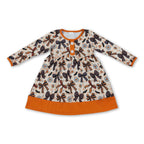 Plaid bow candy corn floral girls Halloween dresses
