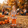 Plaid bow candy corn tunic pants girls Halloween outfit