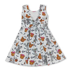 Sleeveless boo mouse pumpkin girls Halloween athletic dress