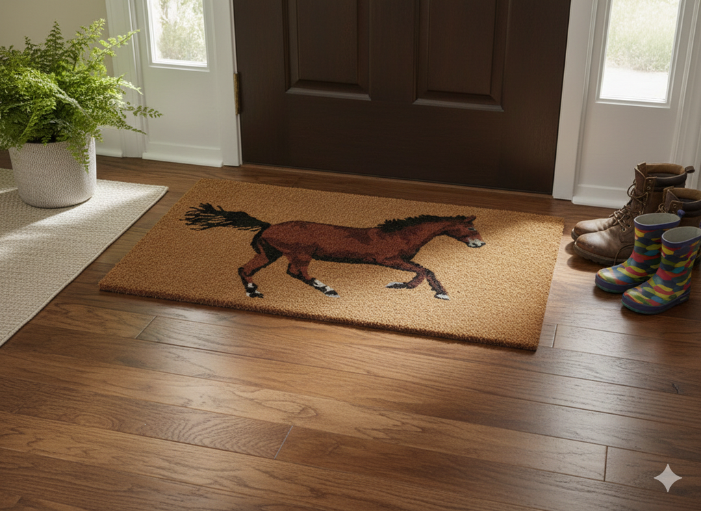 Flexgard Coco Entrance Mat Galloping Horse Non-Slip Heavy Duty Dirt Trapper