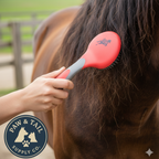 Happy Horse Mane & Tail Brush Red Ball Tip Pin Bristles Detangler Comfort Handle
