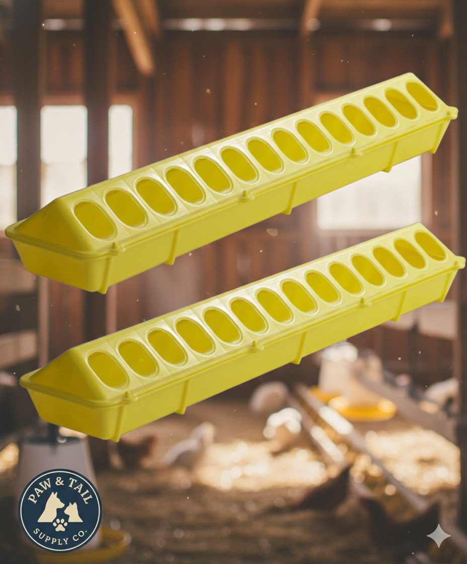 Little Giant 20" Flip-Top Chick & Poultry Feeder Yellow Snap-Lock Spill Yellow 2PCK