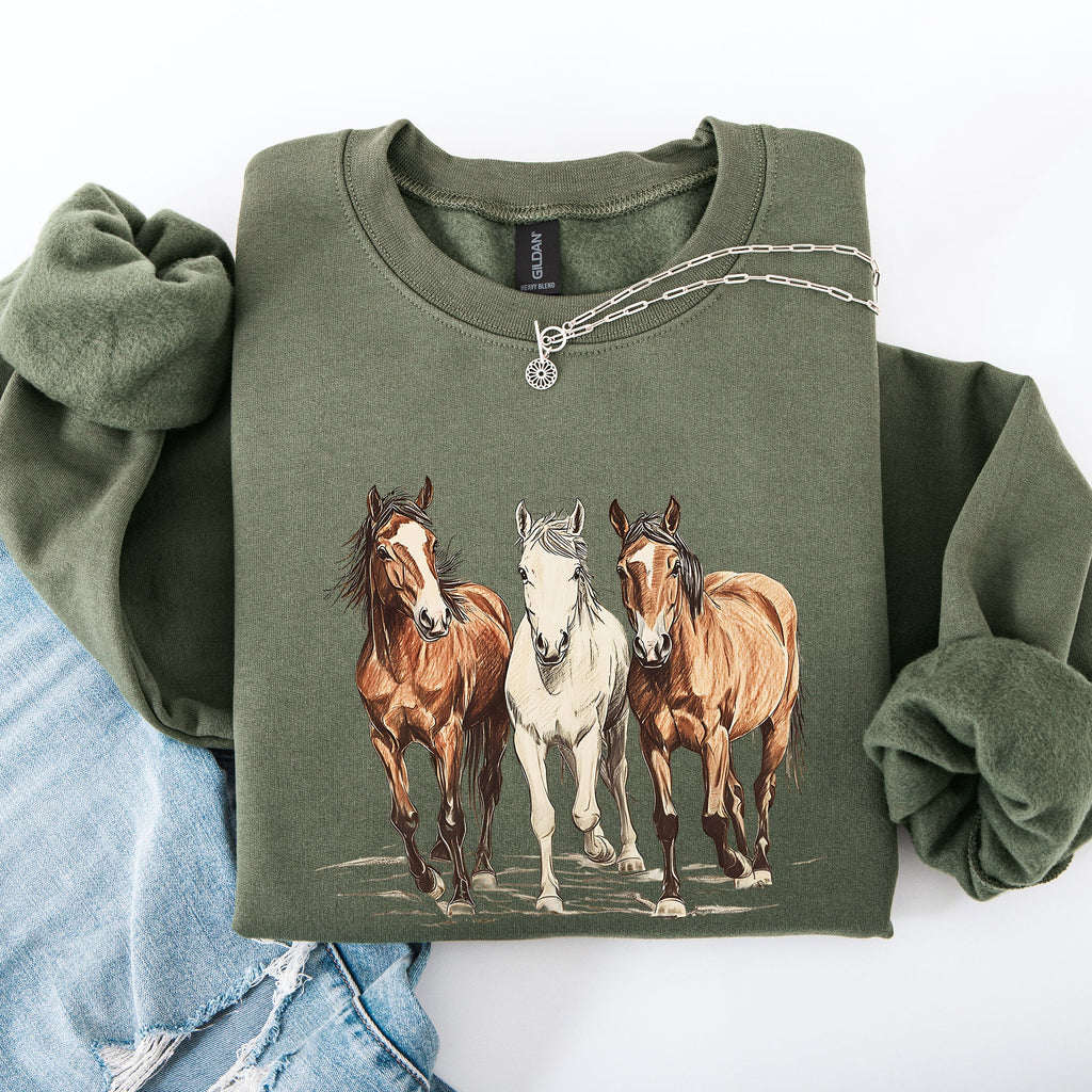 Horses Western Classic Country Cowboy Cowgirl Rodeo Heritage Collection Sweatshirt