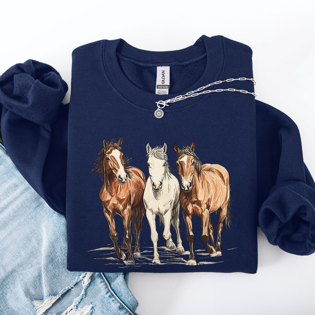 Horses Western Classic Country Cowboy Cowgirl Rodeo Heritage Collection Sweatshirt