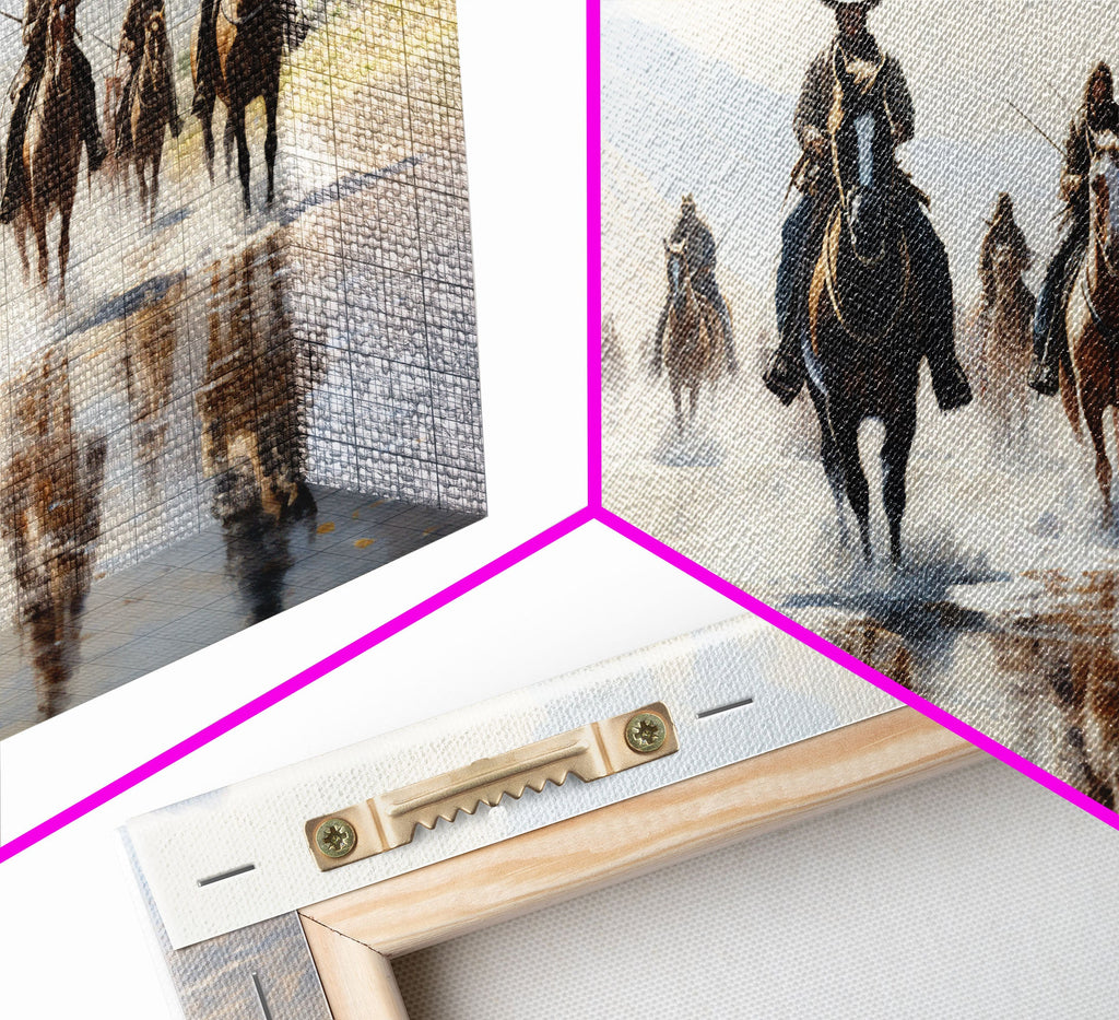 Cowboy Art Print, Western Wall Art, Horse Wall Art, Canvas Print, Wall Hanging, Panoramic Art, Ranch Decor, Western Art, College Dorm Decor