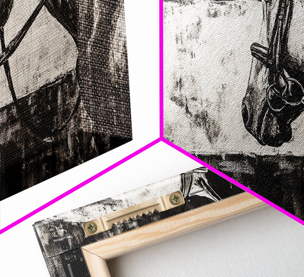 Monochrome Horse, Equestrian Wall Art, Canvas Print, Rustic Black and White Painting, Farmhouse Wall Decor, Western Wall Art