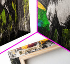 Horse Art, Western Wall Decor, Rustic Canvas Print, Farmhouse Artwork, Equestrian Art, Black and White Painting, Living Room Wall Art