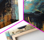 Rustic Blue Horse Painting Canvas Print Farmhouse Wall Art Vintage Horse Art Moody Art Living Room Art Southwest Wall Art