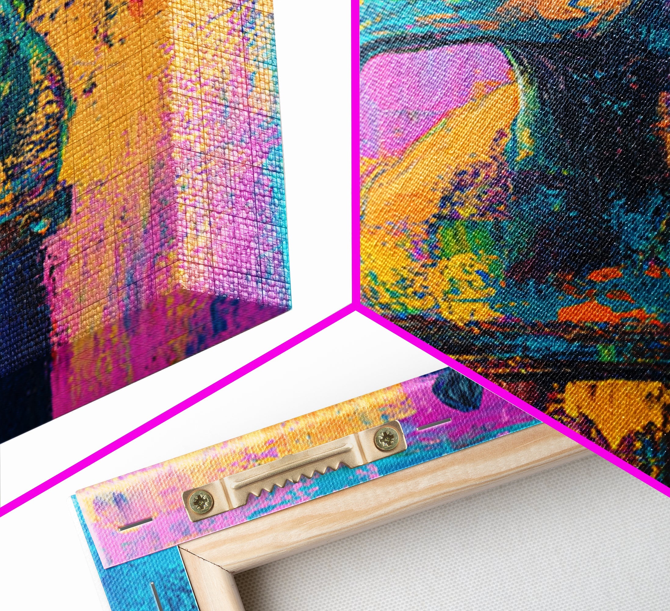 Colorful Horse, whimsical art, horse wall art, vibrant painting, pink abstract art, geometric wall art, boho art, Canvas Print