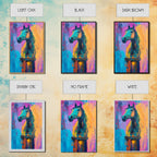 Colorful Horse, whimsical art, horse wall art, vibrant painting, pink abstract art, geometric wall art, boho art, Canvas Print