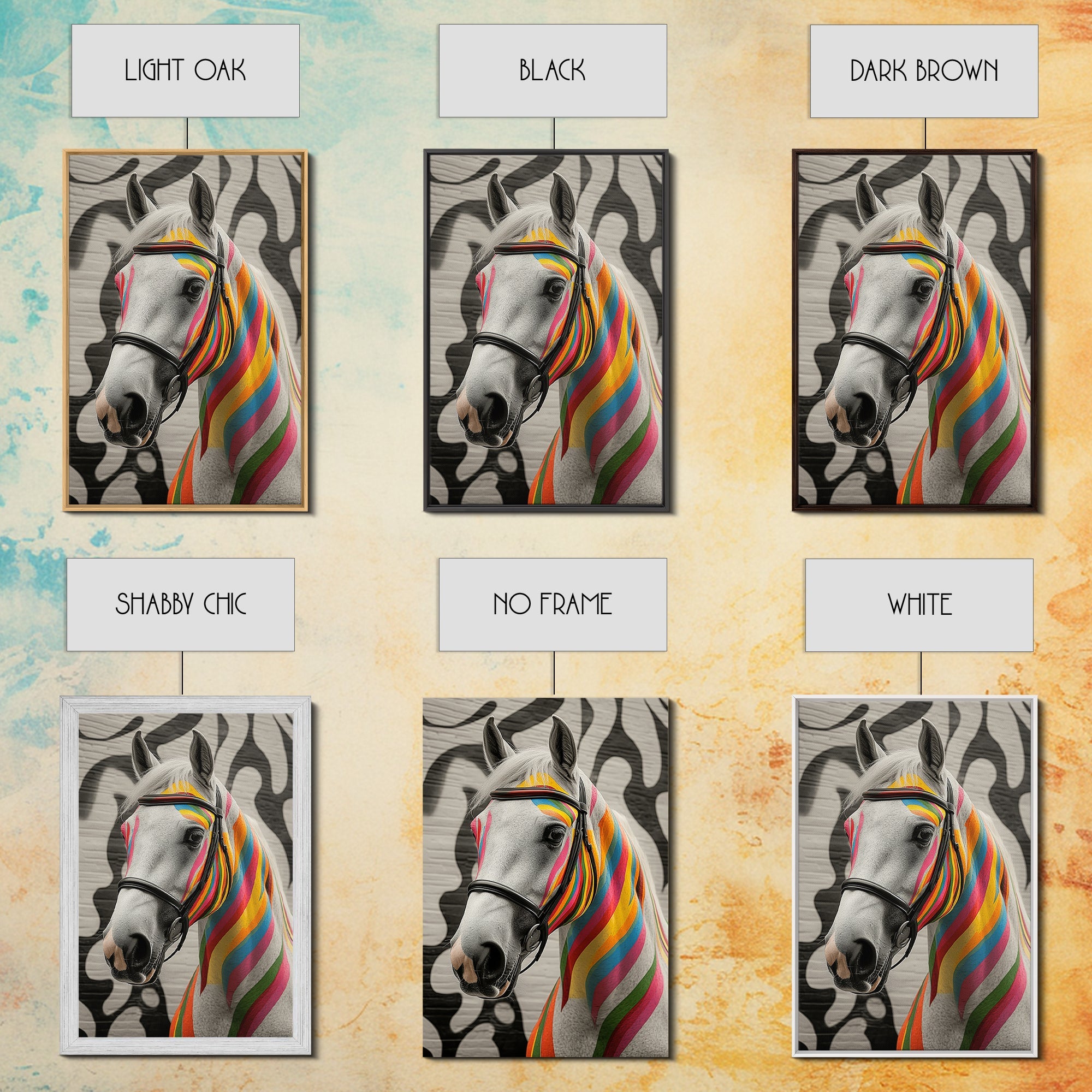 Painted Horse, Graffiti Wall Art, Colorful Horse Art, Whimsical Art, Boho Art, Southwest Wall Art, Canvas Print, Gift Idea