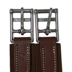 Huntley Equestrian Sedgwick Leather Fancy Stitched Padded Leather Contour Shaped Girth with Double End Elastic