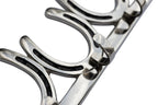 Huntley Equestrian Silver Horseshoe Wall Hook Rack-3 Hook Equestrian Home and Barn Decor