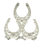 Huntley Horseshoe 3-Bottle Wine Rack, Aluminum Silver Finish