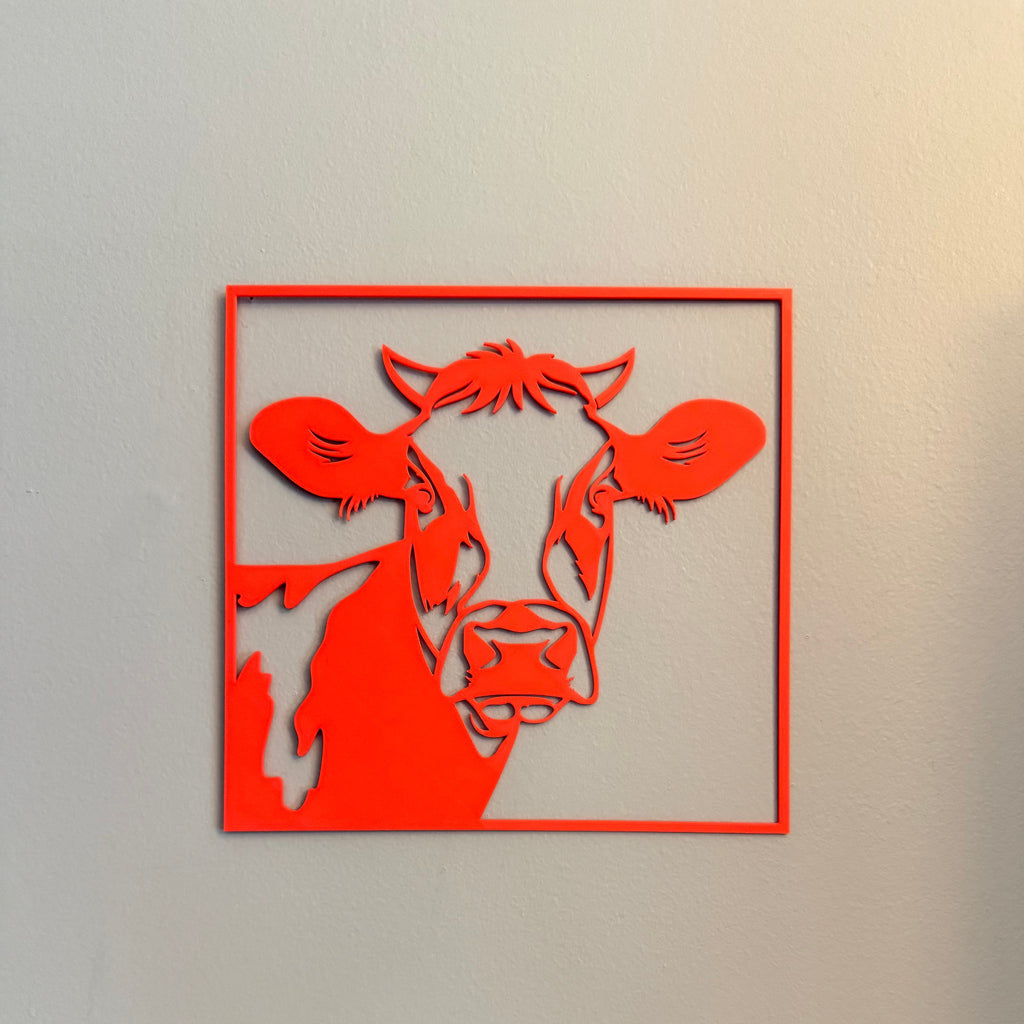 Cow Face Wall Art — Modern Farmhouse Cattle Silhouette