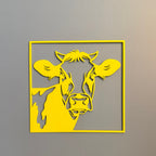 Cow Face Wall Art — Modern Farmhouse Cattle Silhouette